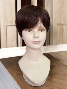 Парик женский короткий не объемный из термоволокна 6059 каштановый 1 6059 CXD812 33 фото