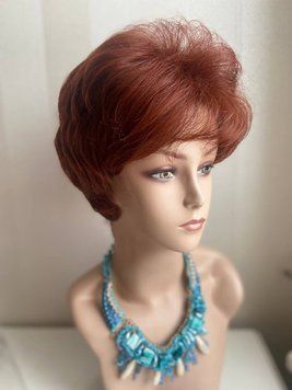 Парик женский короткий объемный из термоволокна 6074 медно-каштановый 6074 flora 33a фото