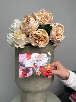 Кожаный женский кошелек Velina Fabbiano, 13&times;10 см, одно основное отделение, цветочный узор 7007 А2908 фото