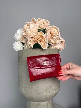 Кожаный женский кошелек Velina Fabbiano, 13&times;10 см, фактура "ломаная кожа" одно основное отделение для купюр, красный 7007 67 red фото